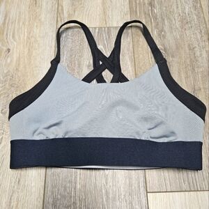 The North Face Motivational Strappy Sports Bra Black Gray Women's XS Athliesure